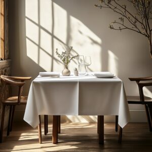 Obrus prostokątny plamoodporny BERGEN biały 235g/m2